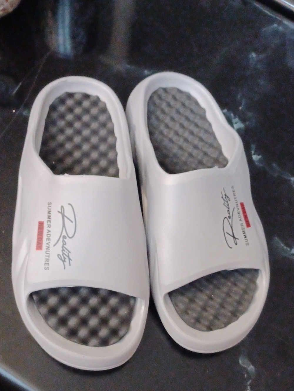 4/$40 New Light Gray Slide Sandals -  Size EU48-49
